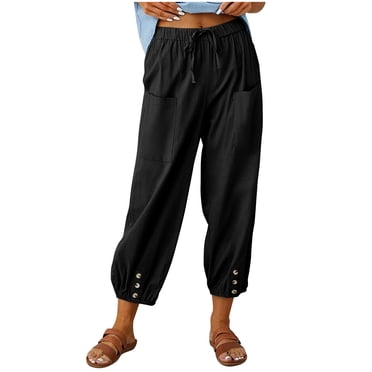 2025 Women's Casual Pants Women Summer High Waisted Women's Casual Pants Size Tall Linen Pants Wide Leg Casual Pants for Women for Work Long Pant Trousers with Cargo Pants Pocket Comfy Casual