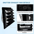 thumbnail image 4 of Exhaust Fan – 3500 CFM Wall Mounted Automatic Shutter – Aluminum – Quiet & Easy Install – Garage, Greenhouse, Storage Building & Attic, 4 of 6