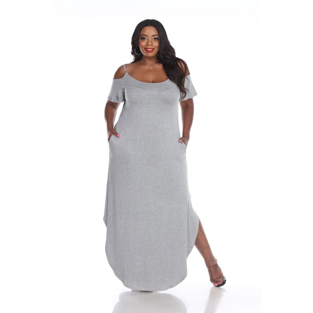 White Mark Women's Cold Shoulder Maxi Dress