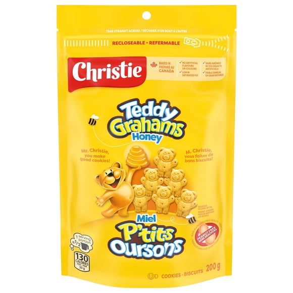 Biscuits P’tits Oursons de Christie, fabriqués dans une usine exempte d’arachides, collations pour l’école, emballés individuellement