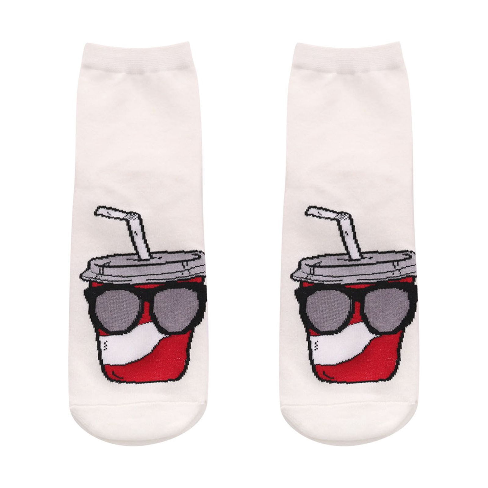 Womens Mid Length Round Socks Cute Fun Food And Drink Novelty Socks