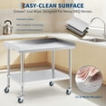 thumbnail image 4 of EDTara Stainless Steel Work Table with Wheels, Heavy-Duty Prep Table with Removable Backsplash for Versatile Commercial Use, 4 of 7