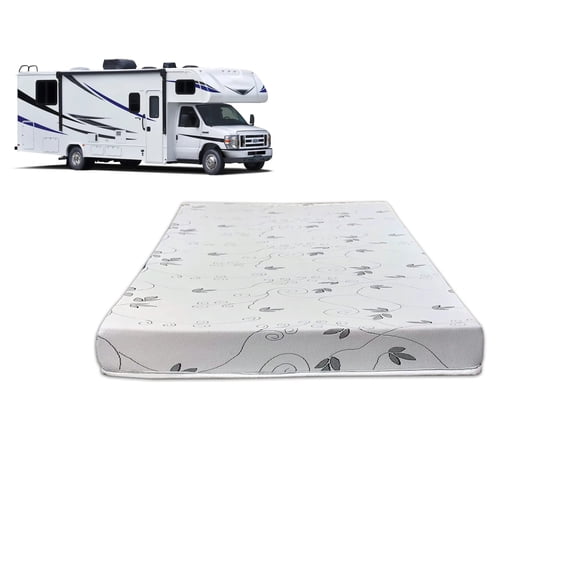 Greaton, 4-Inch High-Density Foam RV Mattress Replacement, Medium Firm, Good for Trailers, Camper Vans, Sofa Bed and Other Furniture Application, 75" x 30", White