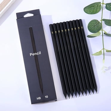 Jpxdew HB Wood Pencils 10 Pack,Thickened Primary School Writing,Posture Correction,Black Drawing Pencils