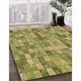thumbnail image 3 of Ahgly Company Tapis d'Intérieur Lavable à la Machine, Carré, Transitionnel, Jaune Foncé Vert, Tapis de Zone, 7 Pieds Carré, 3 of 7