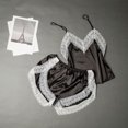 thumbnail image 1 of LSLJS 2PC Women Sexy Lace Patchwork Solid Lingerie Nightwear Underwear Robe Set Sleepwear, Lingerie Sets, 1 of 4