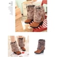 thumbnail image 4 of LSLJS Women Slip-on Thick Wedge Heels High Heels Solid Color Winter Warm Knee High Round Toe Thick Fleece Snow, High Heels Shoes, 4 of 7
