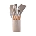 thumbnail image 2 of Kcavykas Kitchen, Kitchen Essential, Kitchen Gadgets Wooden Handle Kitchenware Set 12 Piece Round Barrel Set Non Stick Pot Cooking Spoon Kitchen Tools, 2 of 2