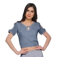 thumbnail image 3 of Moomaya Printed Two Piece Flared Skirt And Crop Top Rayon Ethnic Set For Girls, 3 of 6