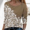 thumbnail image 5 of Machine d'Impression de T-Shirts Mode Femmes Décontracté Impression Col Rond Manches Longues T-Shirt Ample Blouse d'Automne Chandail Hauts, 5 of 5