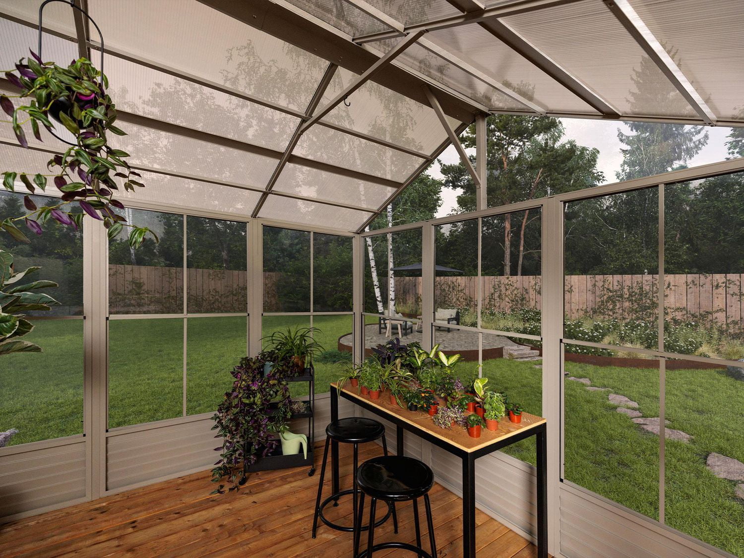 Gazebo Penguin Myrdal 11 ft x 10 ft Polycarbonate Roof Solarium - Beige