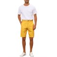 thumbnail image 2 of INSPIRE CHIC Men's Shorts Plaid Pattern Straight Fit Comfort Flat Front Checked Shorts 32 Yellow, 2 of 6