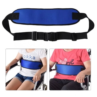 Janrevotw Padded Wheelchair Seatbelt by, 1.5mm Thickness Wheelchair Harness for Waist Protection with Quick Release Buckle, Breathable Wheelchair Belt with Adjustable Straps for Disabled Seniors Blue