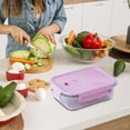 thumbnail image 2 of fheaev Glass Bento Box Can Be Microwave Oven Students Heated Lunch Box Office Fresh-keeping Box, 2 of 6