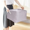 thumbnail image 4 of Panxico Home Textile Storage Canvas Fabric Foldable Basket Laundry Storage Baskets with Handles For Toys Gray 36, 4 of 5