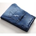 thumbnail image 4 of Jeans for Men Ripped Men Zipper Closure Solid Washed Stretch Casual Trousers Ripped Jeans, 4 of 8