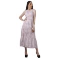 thumbnail image 2 of Moomaya Robe Imprimée Femme Fête Mariage Tenue de Fête Col Licou Robe Maxi en Rayonne, 2 of 4