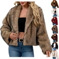 thumbnail image 1 of Tranfacy Manteaux d'Hiver pour Femmes, Manteaux en Molleton pour Femmes, Manteaux Chauds en Molleton pour Dames avec Col Rabattu pour Vêtements d'Extérieur d'Hiver Unis, 1 of 6