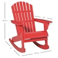 thumbnail image 3 of Outsunny Wooden Adirondack Rocking Muskoka Chair with Slatted Wooden Design, Fanned Back and Classic Rustic Style, Red, 3 of 9