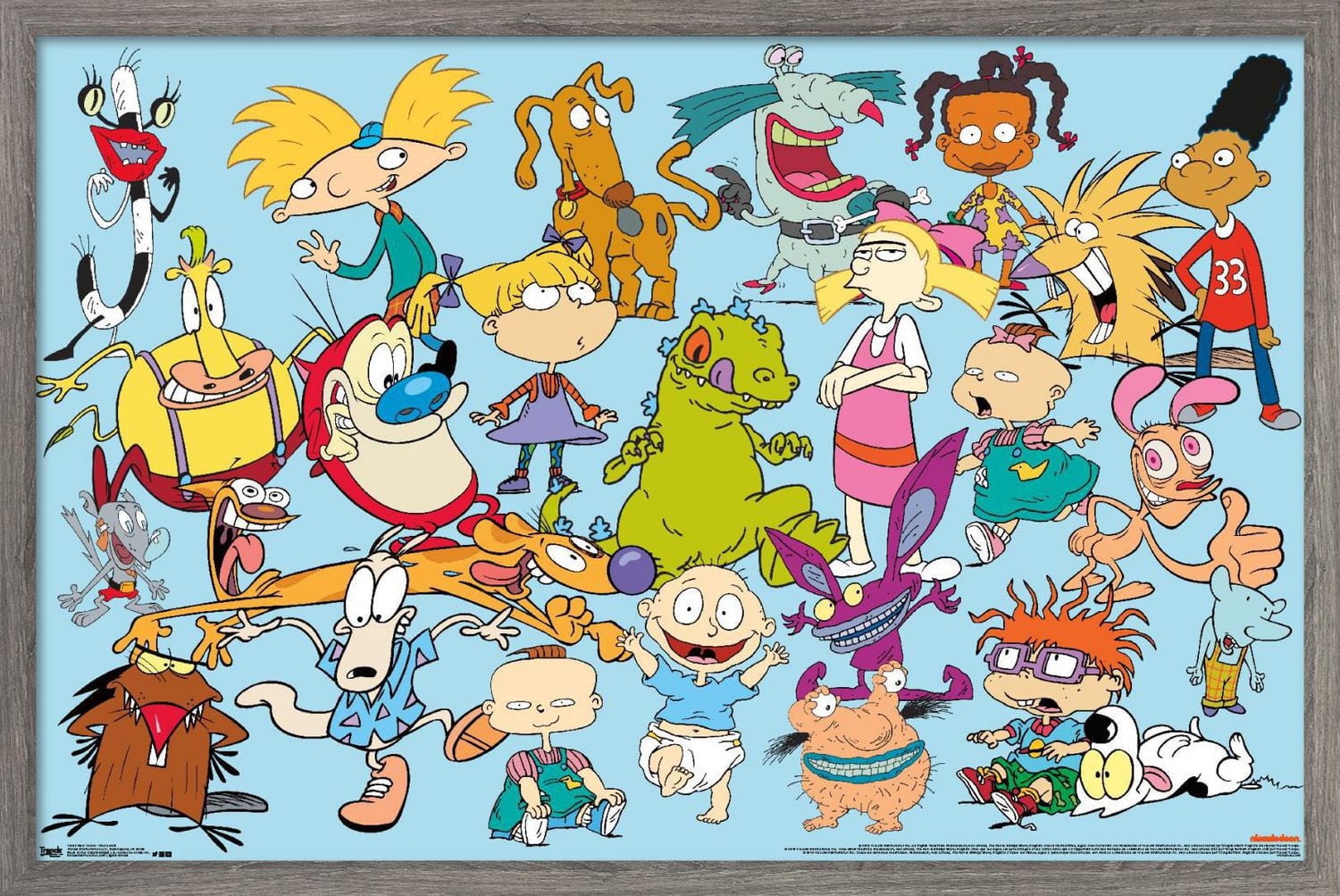 Nickelodeon Characters Wall Poster, 14.725" x 22.375" Framed