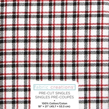 FABRIC CREATIONS Red & Black Plaid Fat Quarter 45.7 × 53.3 cm (18 × 21 in)