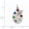 thumbnail image 2 of 14K White Gold Artist Palette with CZ Stones Charm, 2 of 2