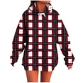 thumbnail image 2 of Cadeau pour Filles Chandails à Capuchon pour Femmes Veste Grande Taille Chandails et Chandails à Capuchon pour Femmes Mode Chandail d'Hiver pour Femme à Manches Longues Coupe Régulière à Capuche Imprimé Chandail à Capuchon Confortable Camisoles Rouge m, 2 of 3