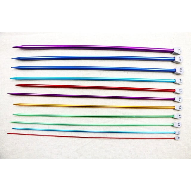 becaristey Colorful Knitting Needles Long Sweater Yarn Weaving Needle DIY Hand Knitting Tool - 6.5#