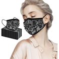 thumbnail image 4 of EcoNesxp Masque Jetable Imprimé en Dentelle Masque Jetable pour Adulte à 3 Couches, 4 of 5