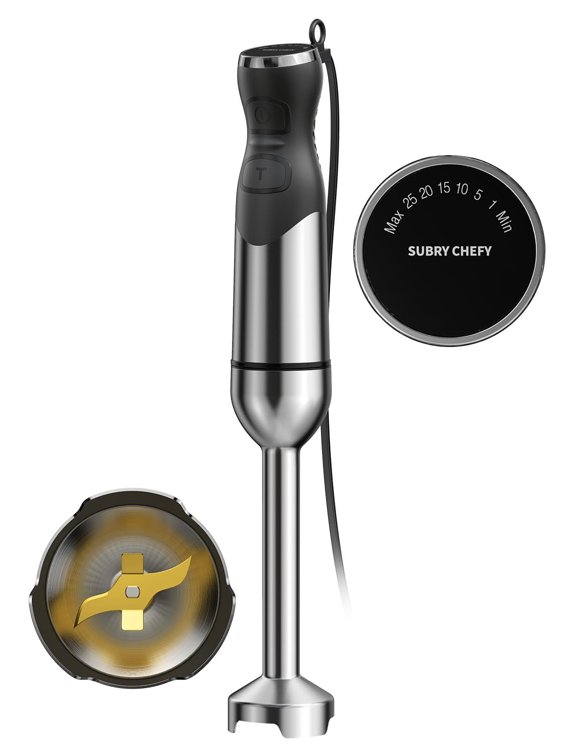 2025 New 1000W Immersion Blender Handheld – 25-Speed, Stainless Steel, Hand Blender, Corded Hand Mixer with Heavy-Duty Copper Brushless Motor &