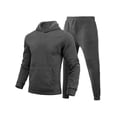thumbnail image 1 of Innerwin Tracksuit Set Solid Color Men Sweatsuit Sports Hooded Athletic 2 Piece Jogging Suits Dark Gray L, 1 of 2