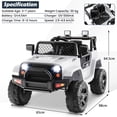 thumbnail image 2 of Costway 12V Battery Powered Ride On Truck Electric Kids Ride On Car with Remote Control 4-Wheel Vehicle Toy for Boys & Girls, 2 of 9