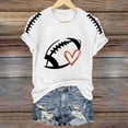thumbnail image 1 of TINZ T-Shirt Imprimé Amusant de Saison de Football pour Femmes T-Shirt à Manches Longues pour Femmes Cold Gear Chemise à Rayures à Manches Longues pour Femmes T-Shirt pour Femmes à Manches Courtes, 1 of 3