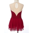 thumbnail image 4 of Yartina Robe de Patinage Artistique pour Filles Sans Manches avec Strass Brillants Costume de Danse Ballet Rouge 6, 4 of 7