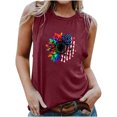thumbnail image 2 of EQWLJWE Débardeurs Sans Manches pour Femmes Débardeurs d'Été pour Femmes Femmes Col Rond Imprimé Décontracté Ample Hauts Chandail Sans Manches T-shirt, 2 of 6