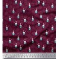 thumbnail image 1 of Soimoi Purple Poly Georgette Fabric Spider,Web & Vintage Bottle Print Sewing Fabric Yard 52 Inch Wide, 1 of 3