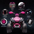 thumbnail image 2 of 24V 2-Seater Kids Electric ATV Ride-On – Pink, Dual 500W Motors, 4-Wheeler, wireless Audio, USB, LED Headlights, Music, Spring Suspension, High/Low Speed, For Boys & Girls Ages 3-8, Pink, 2 of 7