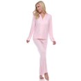 thumbnail image 1 of White Mark Women's Polka Dots Long Sleeve Button-Down Pajama Set, 1 of 5