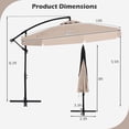 thumbnail image 3 of Costway Parasol Suspendu Déporté de 10 Pi pour Patio avec Housse Beige, 3 of 10
