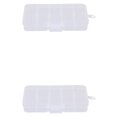 thumbnail image 3 of Thinsony 10 Grid Plastic Jewelry Removable Storage Box Beads Container Earring White 12.8x6.5x2.2cm 2Set, 3 of 6