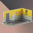 thumbnail image 1 of 1:32 Parking Lot Model Car Diecast Garage for Diorama Display Mini Scale Collection Background 32068 Yellow, 1 of 4