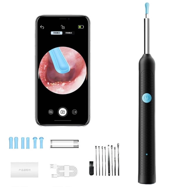 Ear Cleaner with Camera, Smart Visual Otoscope Ear Cleaner with Camera Endoscope, Ears Wax Remover Otoscope, Earpick Rechargeable Earwax Remover Ears Care Set for Adults