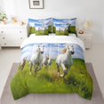 thumbnail image 2 of YST 7Pcs Horses Comforter Set with Sheets, Galloping Horses Pacing On Grass, Twin, 2 of 4