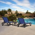 thumbnail image 1 of Domi Outdoor Living Aluminum Chaise Lounge Chairs Set of 3,Adjustable Poolside Recliners with Wheels & Side Table, Durable Textilene & All-Weather Design for Canadian Patio, Deck, Backyard,Navy Blue, 1 of 7