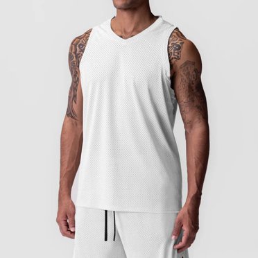 LOVZFMLL Débardeurs pour Hommes à la Mode Col en V Uni en Maille Séchage Sans Manches