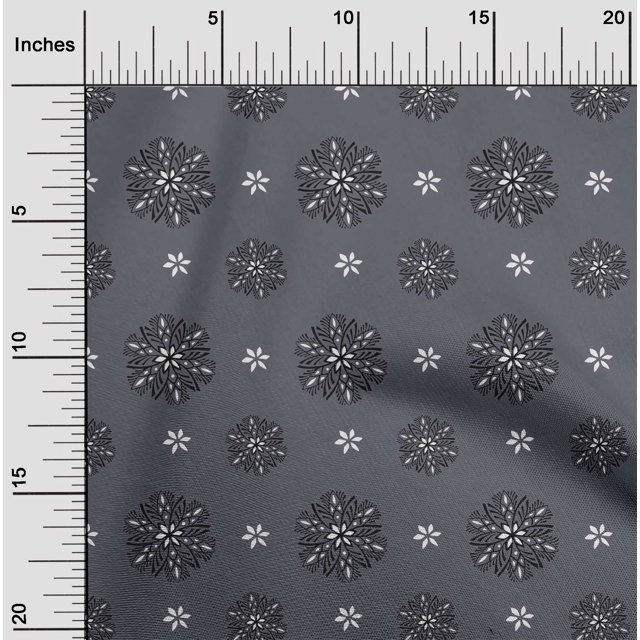 oneOone Silk Tabby Fabric Floral Block Decor Fabric Printed BTY 42 Inch Wide
