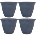 thumbnail image 1 of Sunnydaze Jardinière d'Extérieur à Double Paroi en Anjelica Résistante aux Intempéries - 20 Pouces - Fini Ardoise - Lot de 4, 1 of 10