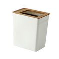 thumbnail image 2 of Bamboo Lid Trash Can Durable Anti Skid Wastebasket ,Garbage Container Bin For Kitchen Indoor Outdoor Small, 2 of 8