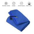 thumbnail image 3 of Unique Bargains 24'x16' Golf Towels Tri Fold Waffle Pattern Towels Soft Fiber with D Clip Dark Blue 3 Pack, 3 of 6