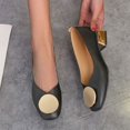 thumbnail image 4 of TOWED22 Ballerines pour Femmes, Chaussures Plates pour Femmes Chaussures Habillées Ballerines à Bout Rond Ballerines Confortables en Crochet Dentelle Talon Bas, Noir, 4 of 5